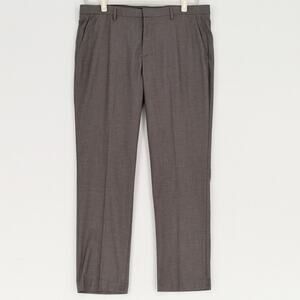 Perry Ellis Portfolio Men's Grey Modern-Fit Stretch Solid Resolution Pants 38x32